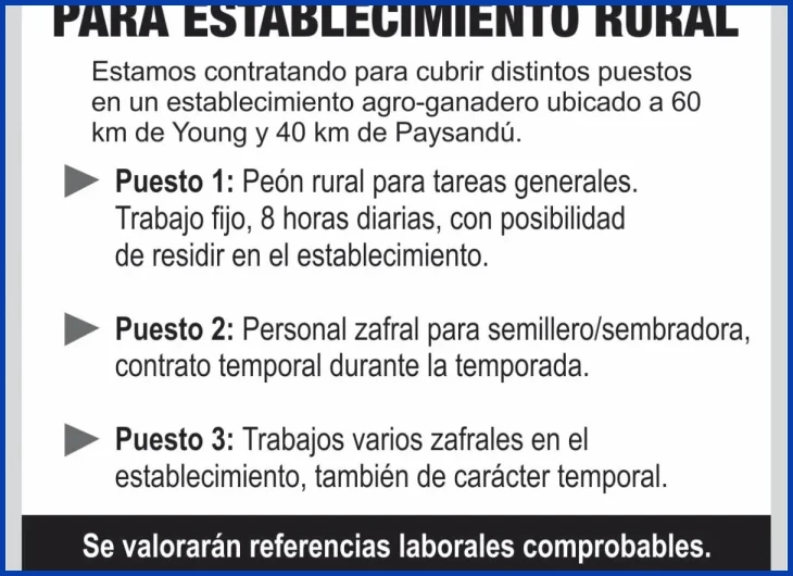 Cómo funciona el contrato zafral en Uruguay