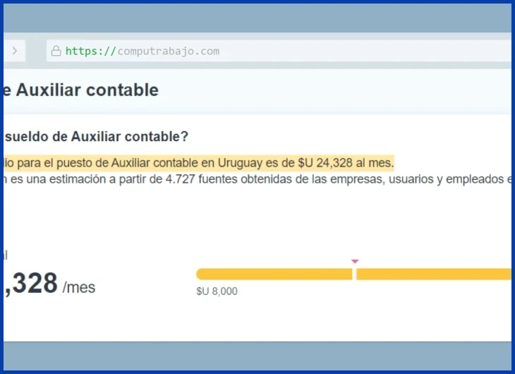 Ejemplos reales de salarios para contadores en Uruguay